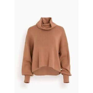 Rodebjer Turtleneck Wool Sweater Camel Brown Size Small